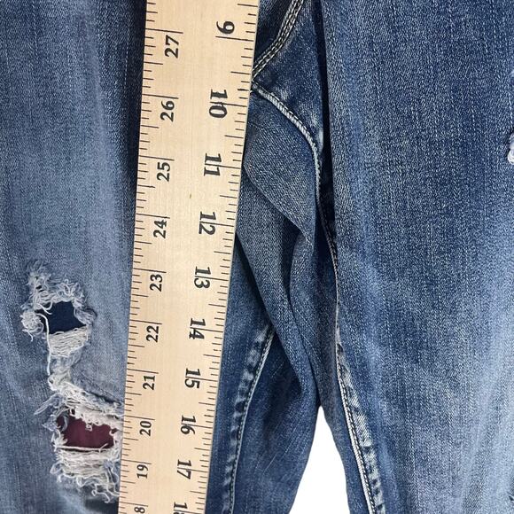 Maurices Women's Size XL W 36 Plaid Patch Fall Distressed Skinny Jeans - Picture 10 of 11